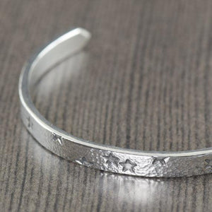 Starry night sterling silver cuff bracelet for men or women Adjustable