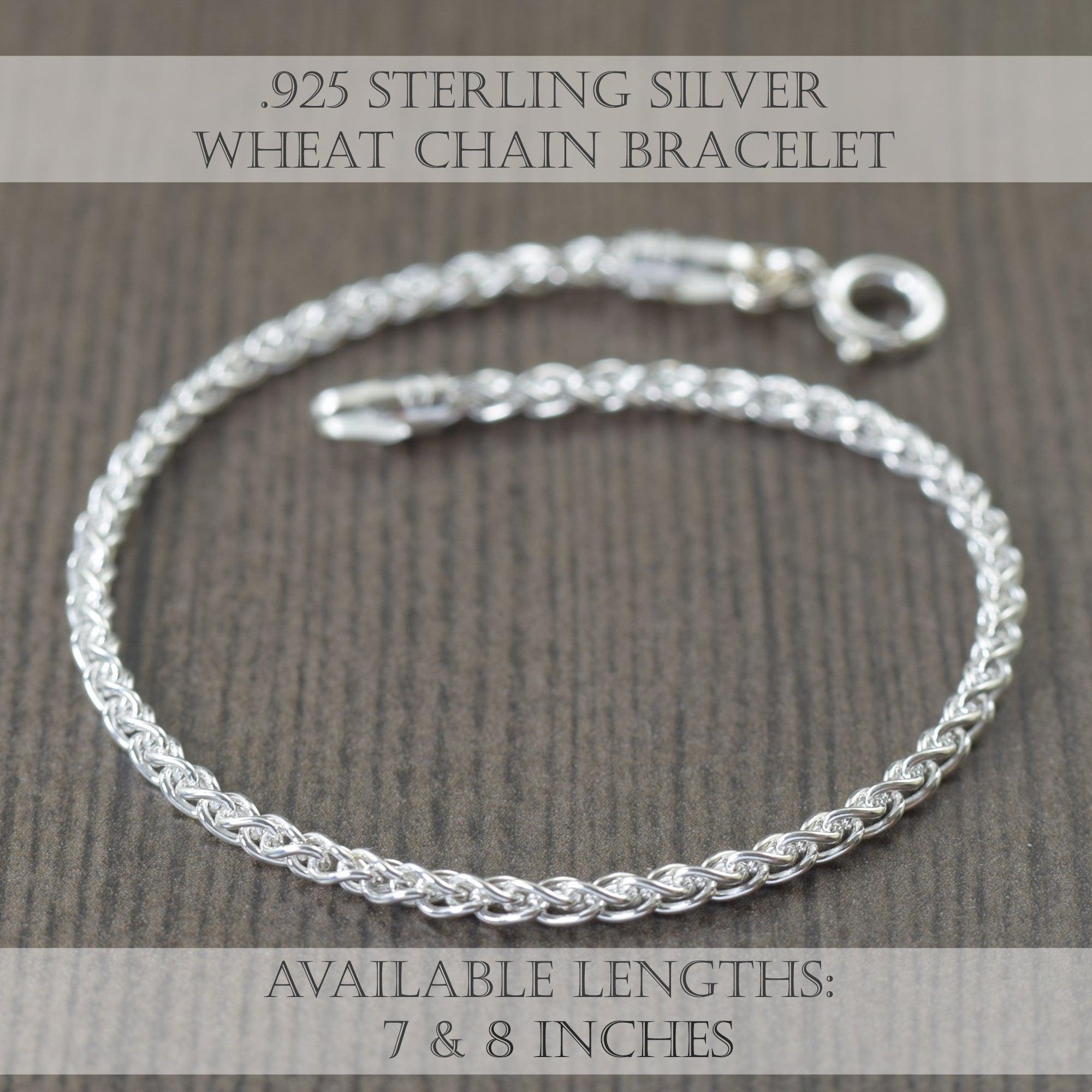 Sterling silver Italian Chain, 2mm Wheat design, Unisex chain
