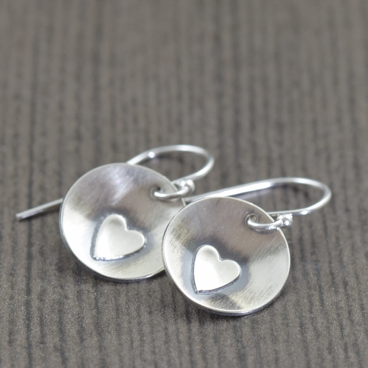 Sterling silver heart earrings set