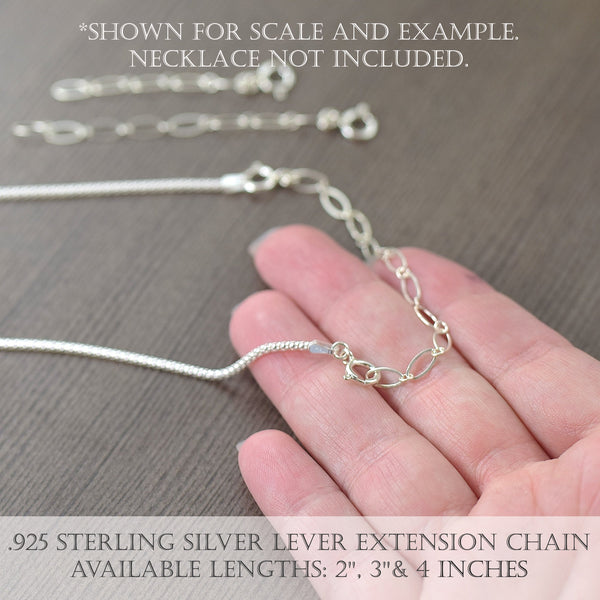 Sterling silver necklace extender for lever clasp in 2 - 4 inches - South  Paw Studios Handcrafted Designer Jewelry