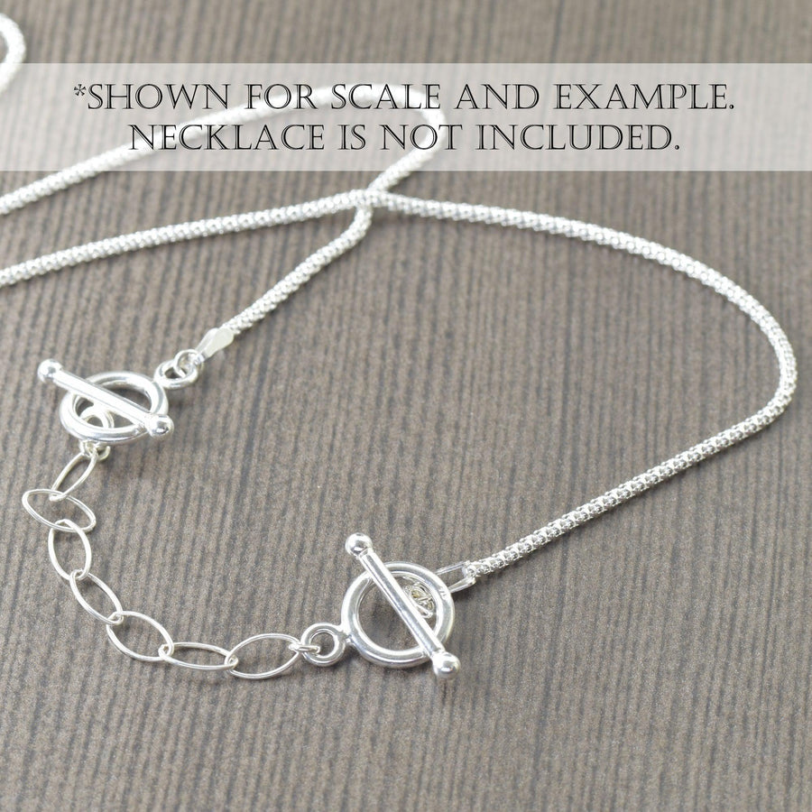 Sterling silver necklace extensions for toggle clasp, in 25 inches